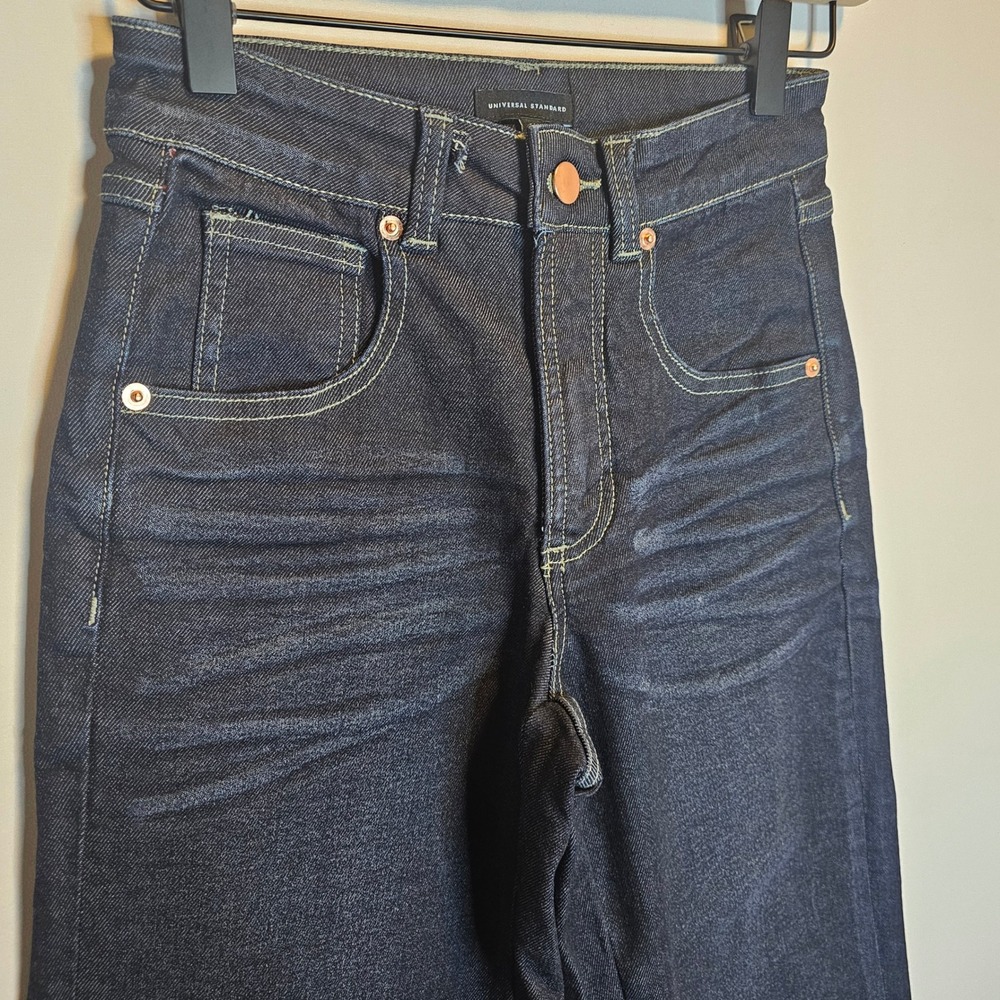 Universal Standard Cropped Boyfriend Jeans BAE‎ 27" Dark Indigo Denim - Picture 3 of 9